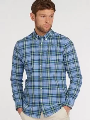 Image of Barbour Highland Check Shirt, Sky Blue, Size L, Men