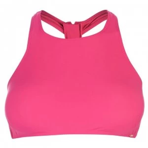 Image of Gul High Neck Crop Bikini Top Ladies - Pink