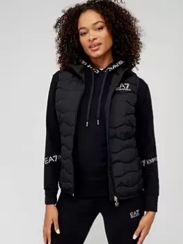 Image of EA7 Emporio Armani Eco Down Padded Gilet - Black Size M Women