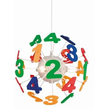 Image of Firstlight - Numbers - 4 Light Children Ceiling Pendant Multicolour, E14