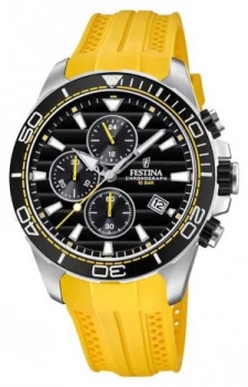 Image of Festina Tour Of Britain 2018 Chrono Yellow Rubber Strap Watch