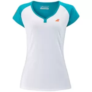 Image of Babolat Play Cap Sleeve T Shirt - White