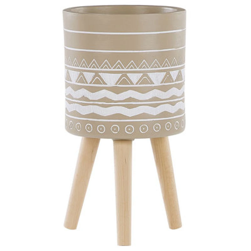 Image of Beliani Elevated Plant Pot Milina 30 Cm Beige