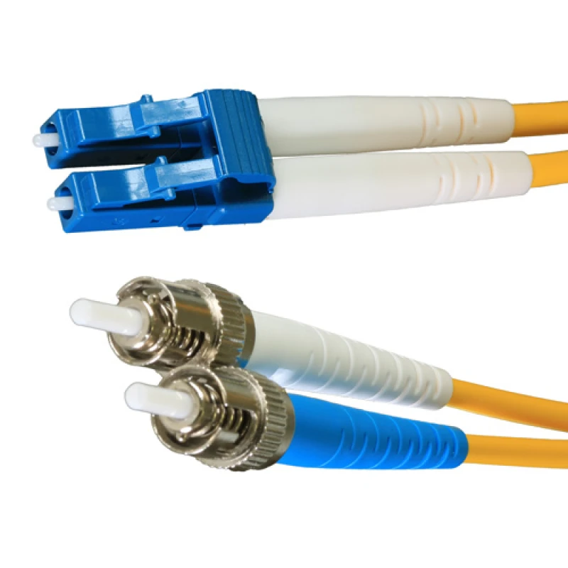 Image of Cablenet 1m OS2 9/125 LC-ST Duplex Yellow LSOH Fibre Patch Lead