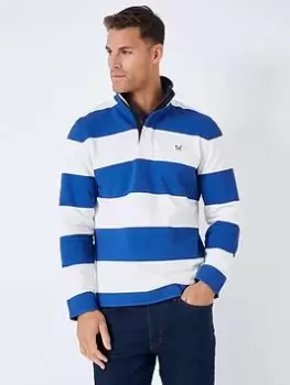 Image of Crew Clothing Padstow Pique Sweatshirt, Bright Blue, Size XL, Men