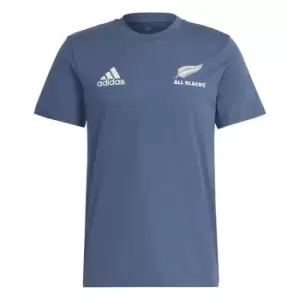 Image of adidas New Zealand All Blacks T Shirt 2022 2023 Mens - Blue