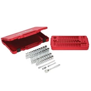 Image of Milwaukee Hand Tools 1/4in Drive Ratcheting Socket Set Metric & Imperial, 50 Piece
