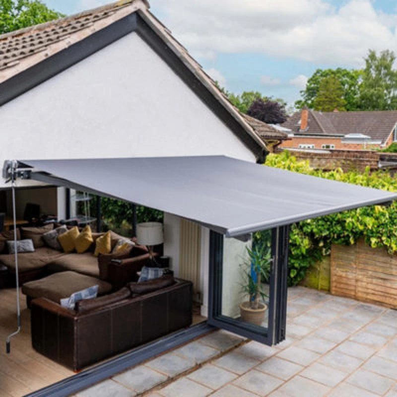 Image of Jack Stonehouse 2.5 X 2M Manual Awning For Window, Doors, Patio, Garden - Retractable Sun Shade Canopy Shelter With Crank Handle & Fixings - Grey