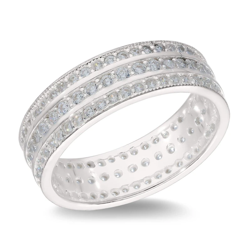 Image of Be You Sterling Silver CZ Eternity Ring Silver female L