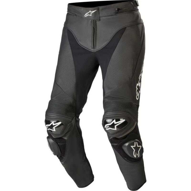 Image of Alpinestars Track v2 CE Leather Motorcycle Trousers 50 Black Standard (UK 34) Black
