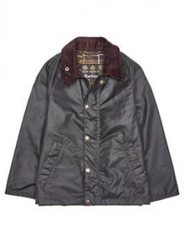 Image of Barbour Boys Heskin Wax Jacket Sage Size Age 12 13 Years