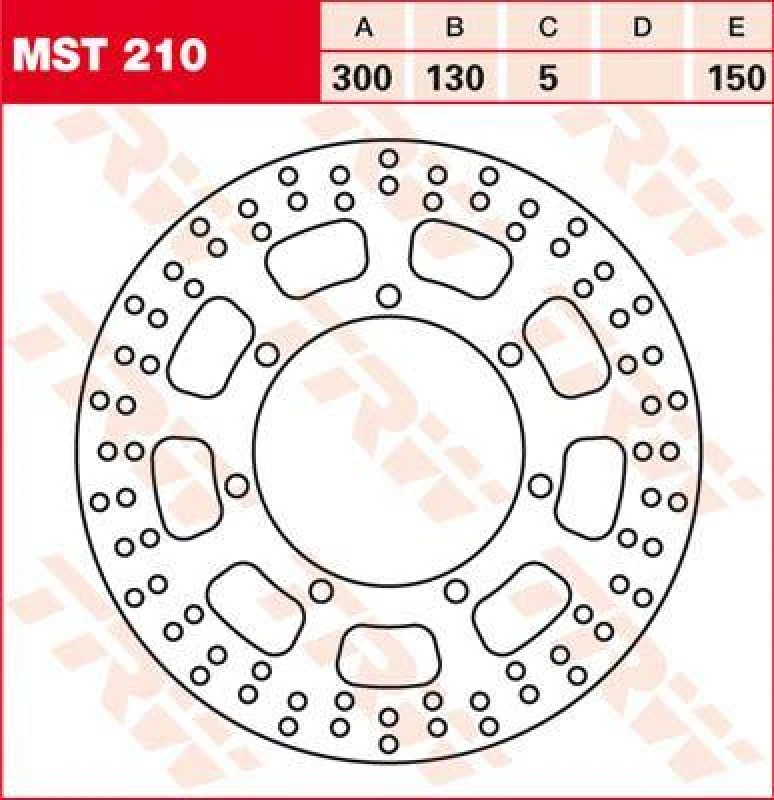 Image of TRW MST210 Brake disc Perforated Brake Disc (82)