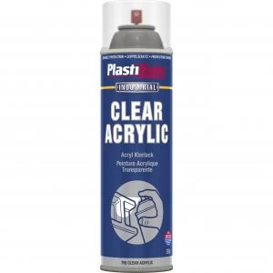 Image of Plastikote Industrial Clear Acrylic Aerosol Spray Paint 500ml