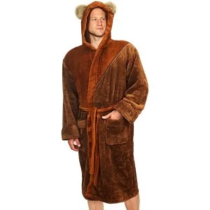 Image of Star Wars Ewok Hooded Adult Fleece Bathrobe