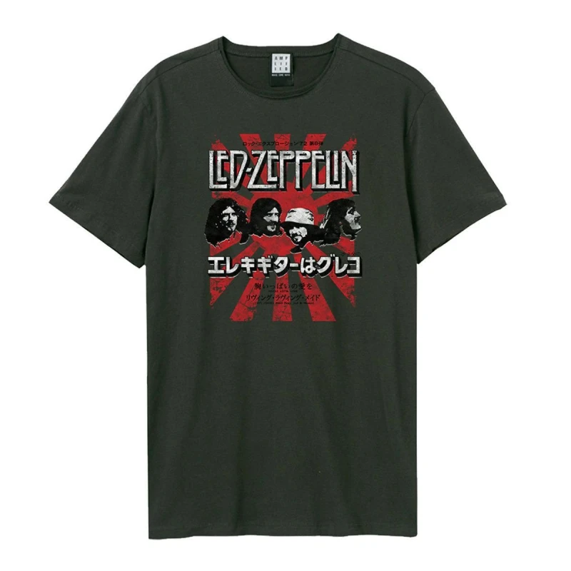 Image of Amplified Amplified Men Burst LED Zeppelin T-Shirt in Charcoal Size: Small Charcoal S Male 5063470408764