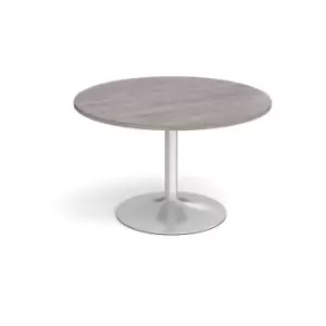 Image of Dams MTO Trumpet Base Circular Boardroom Table 1200mm - Silver Base, Beech Top