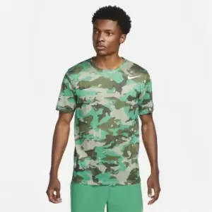 Image of Nike Dri-FIT Mens Camo Training T-Shirt - Green