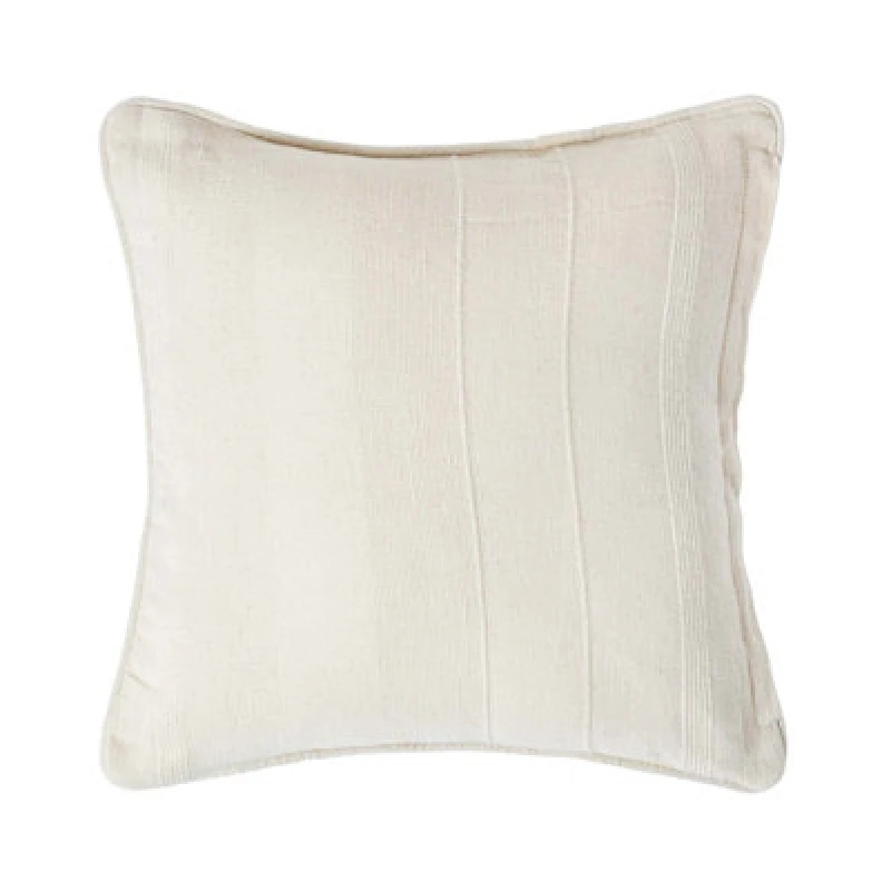 Image of Homescapes Cotton Rajput Ribbed Natural Cushion Cover, 60 X 60 Cm