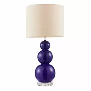 Image of Village At Home Helly Glass Table Lamp Blue