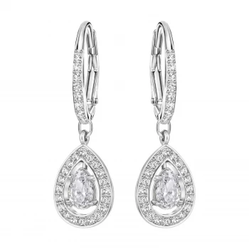 Image of Swarovski Attract White Rhoduim Pated |Pearl Pierced Jewellery