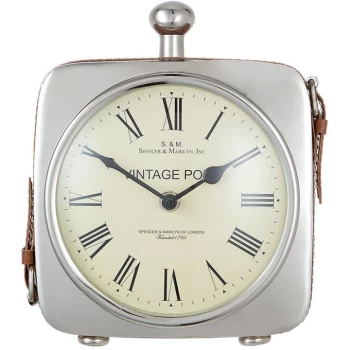 Image of Hotel Collection Square table clock - Silver
