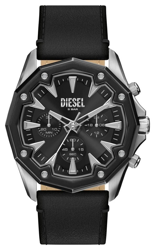 Image of Diesel DZ4710 Stinger Chronograph (46mm) Black Dial / Black Watch