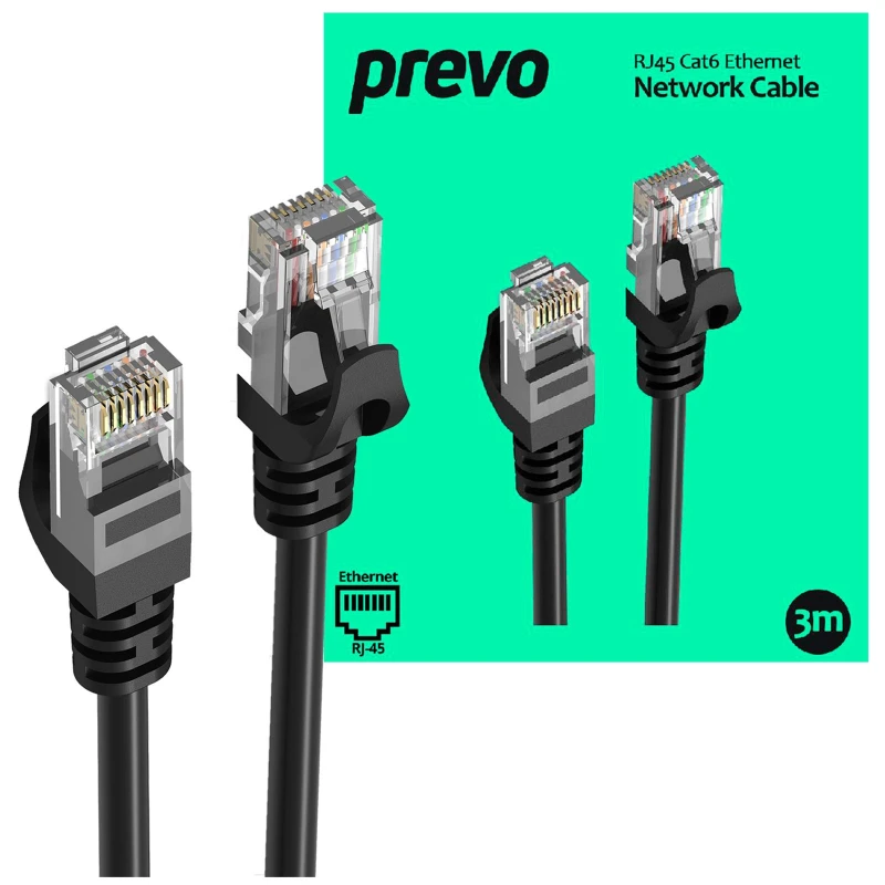 Image of PREVO CAT6-BLK-3M networking cable Black