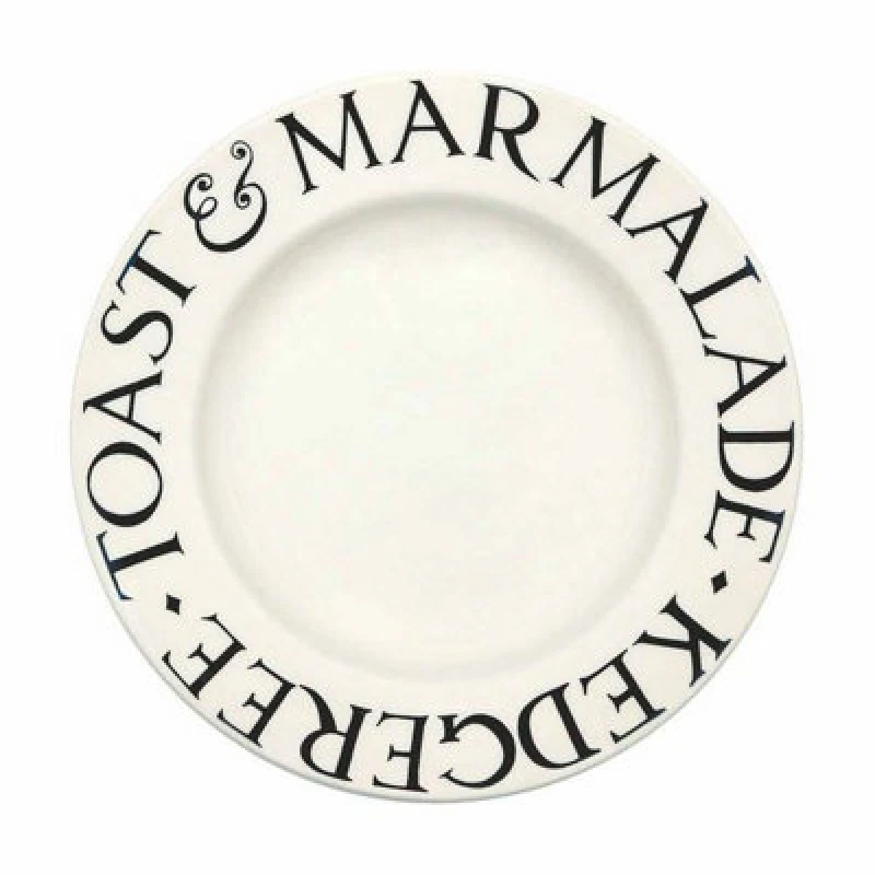 Image of Breakfast/salad Plate: 1 X 22Cm Emma Bridgewater Breakfast Plate Black Toast, Ceramic