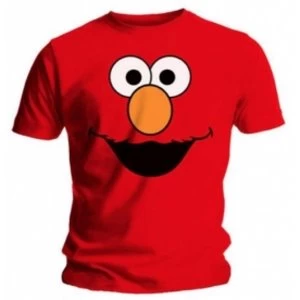 Image of Sesame Street Elmos Face Mens Small T Shirt - Red