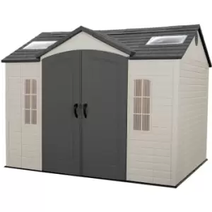 Image of Installed Lifetime 10 Ft. x 8 Ft. Outdoor Storage Shed - Desert Sand