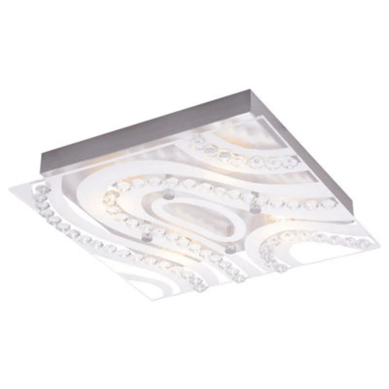 Image of Happy Homewares Modern LED Bathroom Light With Clear/frosted Glass Plate