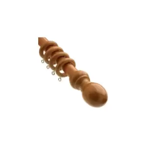 Image of Speedy County 28mm Wood Curtain Pole Set, Antique Pine, 150 Cm