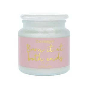Image of Large Frosted Wax Filled Jar 'Burn It At Both Ends' - Pink Petal Scent