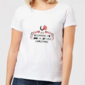 Image of It's Beginning To Look A Lot Like Christmas Womens T-Shirt - White - 3XL