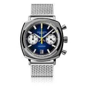 Image of Duckworth Prestex Watch Chronograph 42 Blue Sunburst Mesh Bracelet Limited Edition
