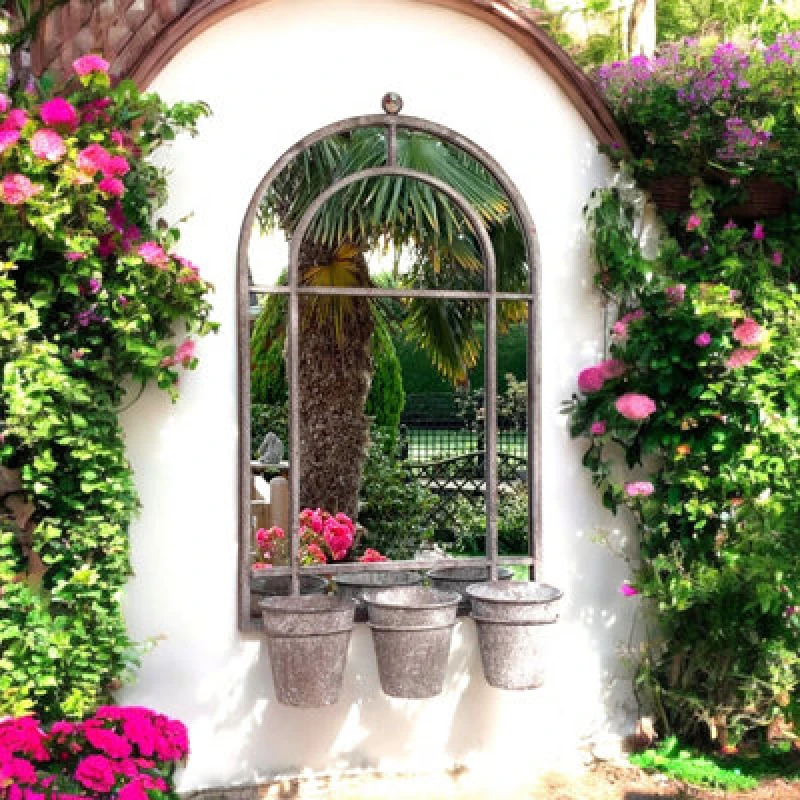 Image of MSL 80CM WALL MIRROR WITH TRIPLE PLANTER