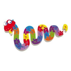 Image of Legler - Small Foot ABC Snake Wooden Plug Puzzle Kid's Toy (Multi-colour)