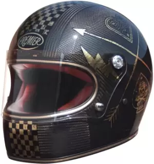 Image of Premier Trophy Carbon NX Gold Chromed Helmet, carbon-silver, Size L, carbon-silver, Size L