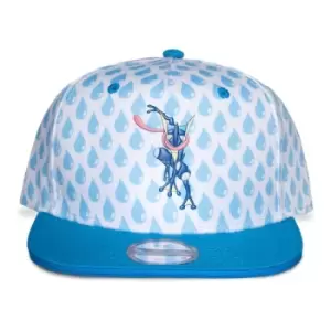 Image of Pokemon Greninja With All-over Print Snapback Cap - Blue/White