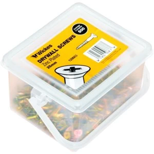 Image of Wickes Drywall Screws Zinc Plated - 25mm Pack of 500