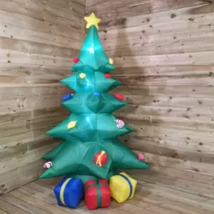 Image of Premier 2.4M Inflatable Outdoor LED Light Up Christmas Tree with Parcels