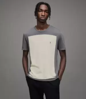 Image of AllSaints Mens Lobke Crew T-Shirt, Serene Blue, Size: M