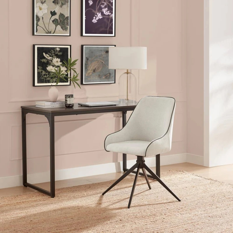 Image of FurnitureboxUK FurnitureboxUK Beaumont Cream Fabric Swivel Office Chair Cream One Size Unisex 5056784312698