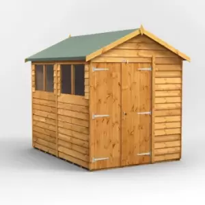 Image of 8x6 Power Overlap Apex Double Door Garden Shed