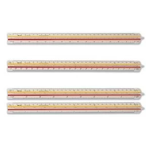 Image of Original Rotring Tri Ruler Architect Triangular Reduction Scale 1 10 to 1 1250 with 2 Coloured Flutings