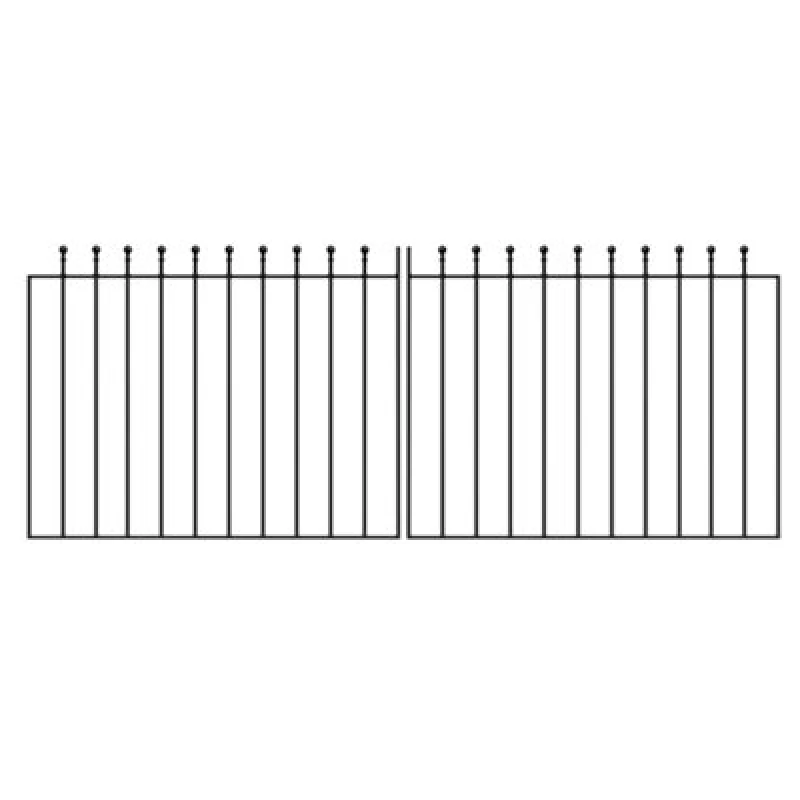 Image of Burbage Iron Craft Mana Ball Top Pair Of Metal Driveway Gates 2438mm Gap X 915mm High Mazp43