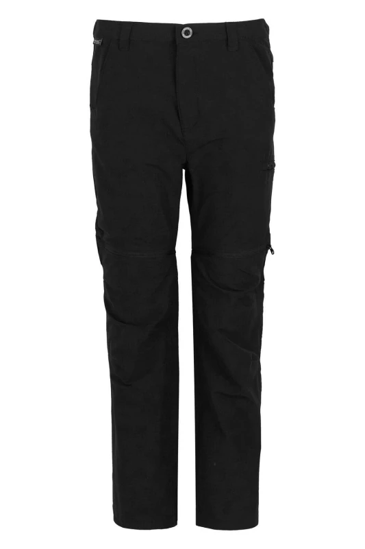 Image of Regatta Junior Highton Zip Off Trousers Black unisex 15-16 Year