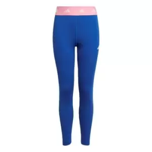 Image of adidas AEROREADY Techfit 7/8 Leggings Kids - Royal Blue / Bliss Pink