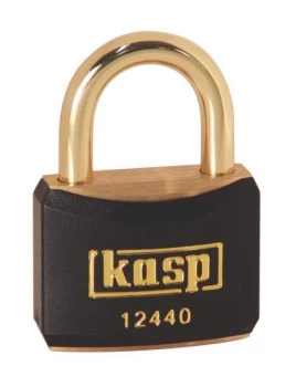 Image of K12440BLAD Brass Padlock 40mm Black - Kasp