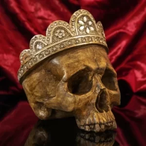 Image of Hand Painted Skull with Crown Ornament